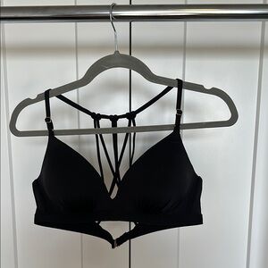 Athleta Aqualuxe Black Strappy Bikini Top